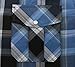 COEVALS CLUB Men's Western Plaid Pearl Snap Buttons Two Pockets Casual Short Sleeve Shirts (Blue,Black/L, 4#)