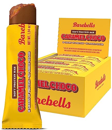 Image of Barebells Soft Protein Bars Caramel Choco - 12 Count, 1.9oz Bars - Protein Snacks with 16g of High Protein - Fluffy Chocolate Protein Bar with 2g of Total Sugars - Soft Protein Snack & Breakfast Bars