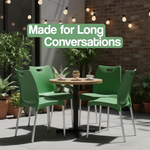 Image of IAFA FURNITURE Munch Plastic Chair| Living Room, Bed Room, Kitchen, Office Room, Outdoor| (Red, Set of 2) (Green, Set of 4)