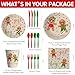 Aribra Christmas Gingerbread Gender Reveal Decorations, Cookie What's Baking Gender Reveal Supplies, Plate, Cup, Napkin, Cutlery, Xmas Gingerbread Boy Or Girl Gender Reveal Party Tableware, Serve 24