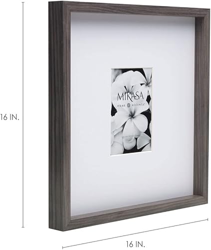 Miniatura 4 de Mikasa Marco para galería de 16 x 16 pulgadas para fotos sin paspartú, foto de 5 x 7 pulgadas con paspartú, paspartú biselado de 0.079 in, pantalla