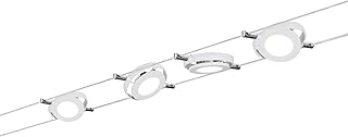 Paulmann 50107 Sistema de cuerda LED RoundMac set básico Smart Home Bluetooth ampliable Luz diurna blanca 4x4W Blanco mate Regulable Tunmable Luz de cuerda LED blanca