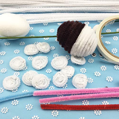 Limpiadores de pipas blancos para manualidades y decoración, pack de 400 chenillas de 30 cm 7