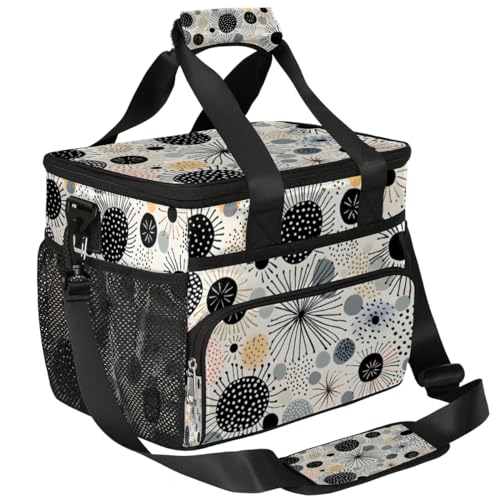 Abstract Insulated Picnic Backpack Lunch Box for Women Men Picnic Basket Tote Lunch Bag Picnic Bag Portable Lunch Bags for Picnic, Beach, Work, Trip,Office, Camp Colorful Dots