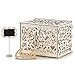 Produktbild NUPTIO DIY Hochzeitskartenkasten Geschenkkarten-Box-Halter Mit Schlitz - Holzkisten Für Geschenk Umschläge Mit Schloss, Schlüssel, Tafel Und Kartenschild, Große Größe, Halten 250 Karten