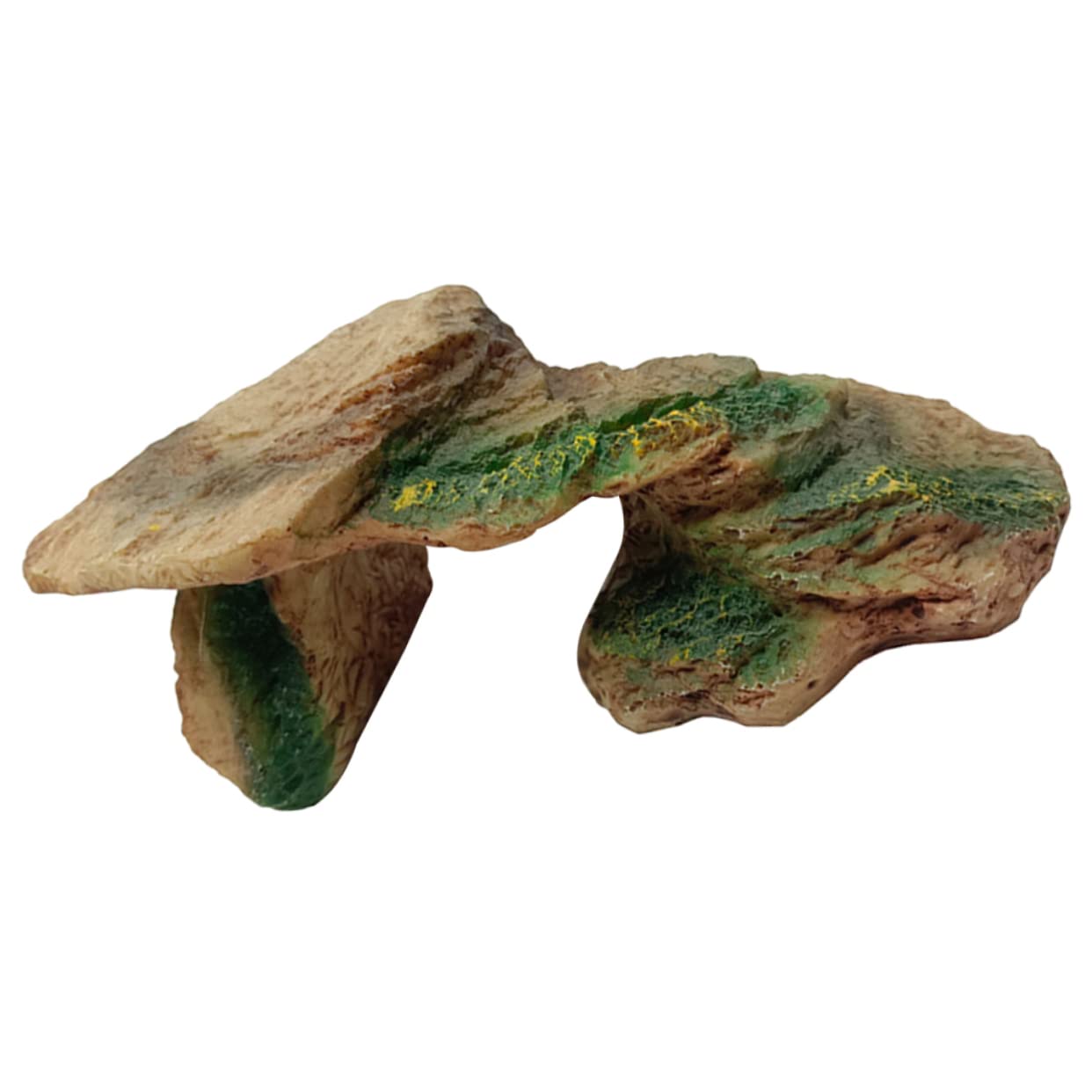 HEMOTON Resin Turtle Basking Platform Reptile Hideout for Bearded Dragons Lizards Turtles Realistic for Stress Reduction Climbing Terrarium Decor
