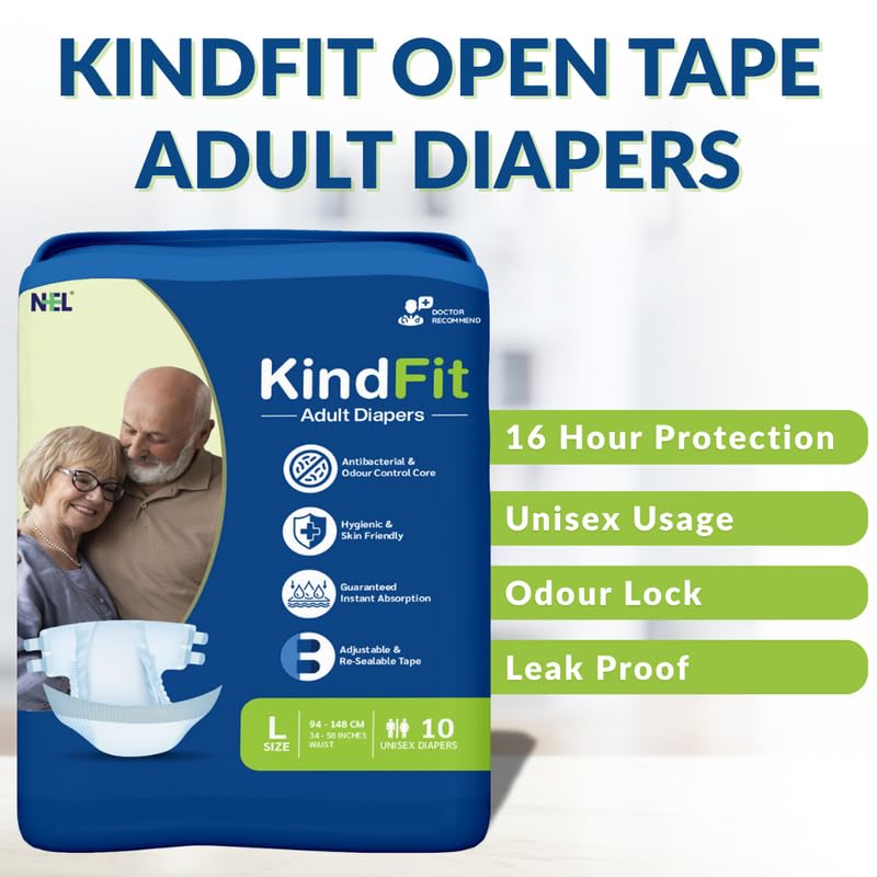 Image of Tape Diapers - Large 40 Pcs Wetness Indicator Antibacterial