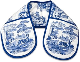 Portmeirion Home & Gifts Double Oven Glove, Blue & White