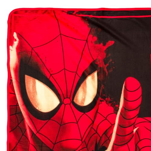 Silver Buffalo Marvel Spider-Man Close-Up Web Shooter Fleece Throw, Soft & Cozy 45" x 60"