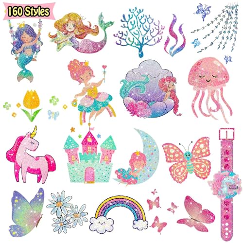Leesgel Princesas Tatuajes Temporales Niñas, 160 Estilos Tatuajes Temporales Niños Pegatinas Infantiles, Relleno Piñata Cumpleaños Infantil Fiesta Detalles Regalos Cumpleaños Niños