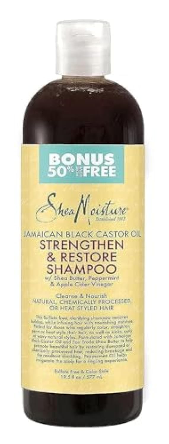 SHEA MOISTURE Butter Castor Oil Shampoo Strengthening Growth Restoration 577 ml (Pack of 1)