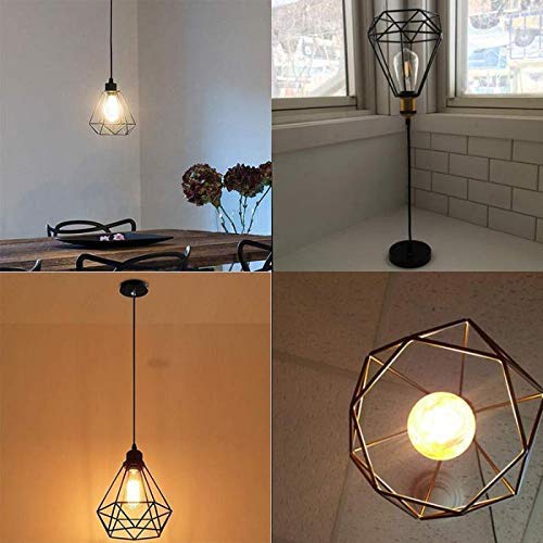 Image of Metal Diamond Cadge Hanging Light Pendant Lamp, Antique Bronze, (Bulb not Included) Small Pack of 2