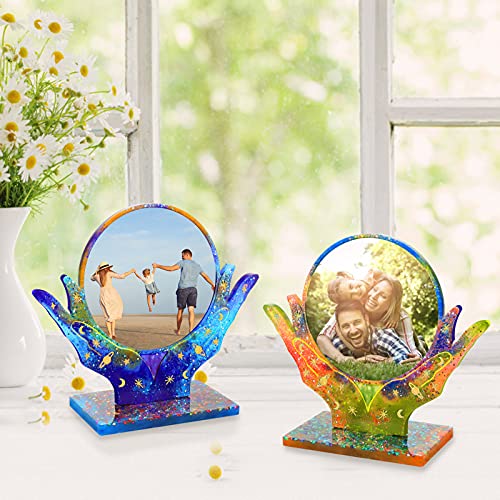 Palksky Resin Molds For Photo Frame,Silicone Picture Frame Molds For Resin,Epoxy Makeup Mirror Casting Mold With 2Pcs Acrylic Mirror Christmas Resin Molds For Diy Home Decoration #TOP2