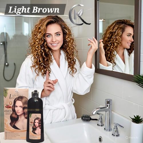 Hair Color Shampoo Light Brown Argan Oil Avocado Keratin miniatura 4