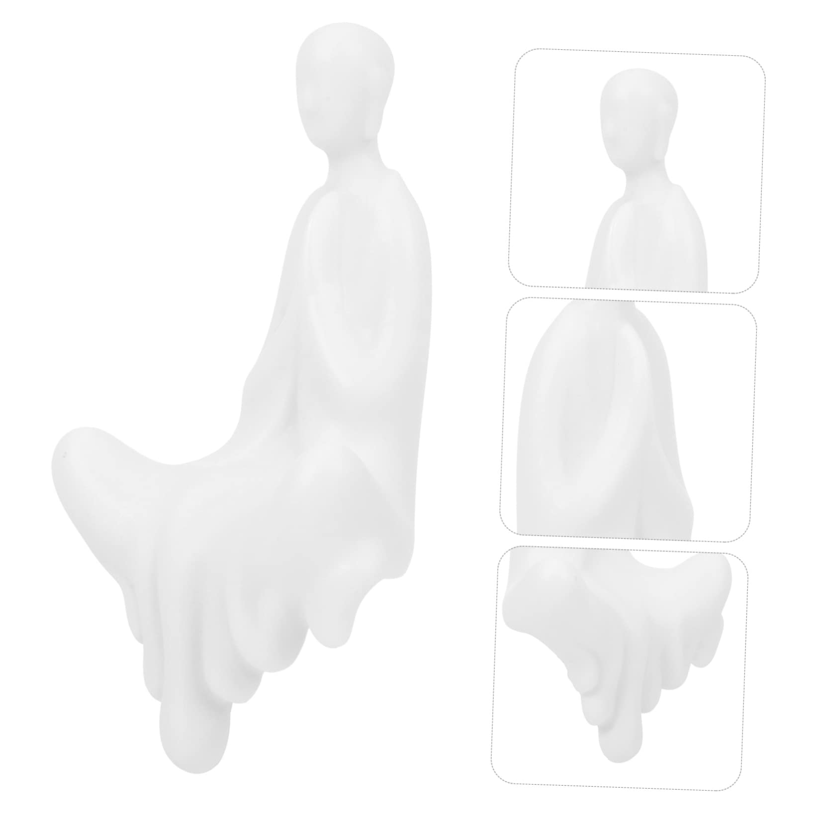 PRETYZOOM 3pièces Statue De Bouddha Céramique Décoration De Bureau Sculpture Art Bouddhiste pour Maison Jardin