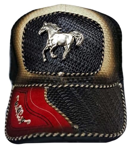 Casquette snapback western Modestone marron avec cheval brodé en métal