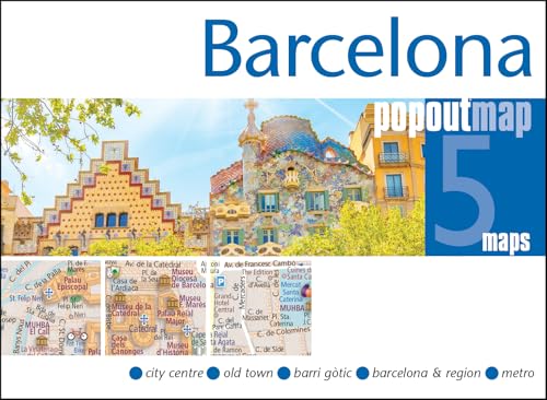 Barcelona PopOut Map: Pocket size, pop up map of Barcelona city c...