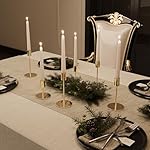 Set of 6 French Gold Taper Candle Holders Candlestick Holders, Decor Candle Stick Candle Holder for Table or Mantel Centerpiece, Wedding, Dinning, Party Home Decor - Image 3