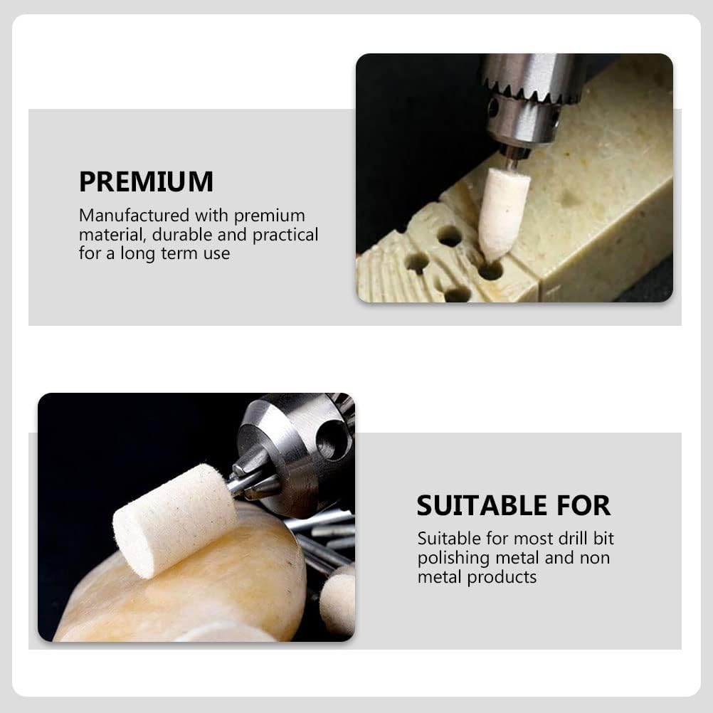 100pcs Polishing Buffing Wheels Wool Grinding Bits Felt Mandrel Grinding Bits Polishing