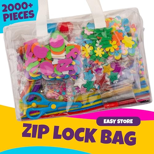 Blue Squid 2000Pcs Bastelset Kinder Kunst DIY bastelkoffer, in Aufbewahrungstasche, bastelsachen… – Ansicht 4