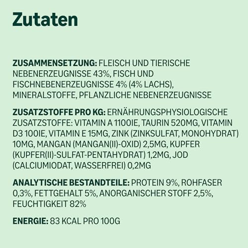 by Amazon Getreidefreies Katzennassfutter, Dose, ASC-Lachsstücke in Gelee, 6 x 405 g