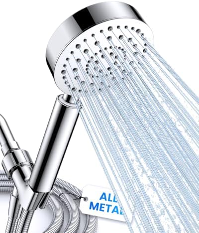 All Metal Handheld Shower Head with 72" Hose, High Pressure Showe...