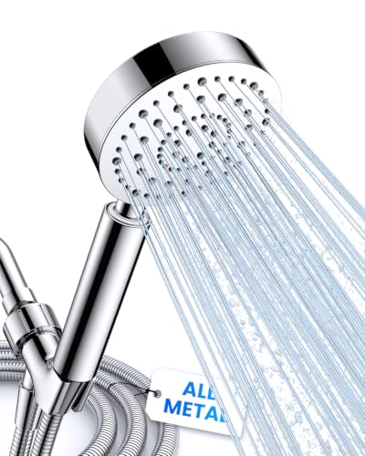 All Metal Handheld Shower Head with 72" Hose, High Pressure Shower Heads