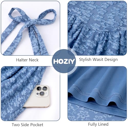 Semi Formal Dresses for Teens Size 10-12 Girls Elegant Tea Party Halter Short Dress Casual Fall Prom School Juniors Summer Sundresses Navy Blue — view 5