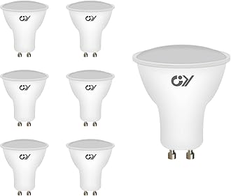 GY GU10 LED Bulbs Cool White 6500K 8W 800lm Energy Saving Light Bulbs, Equivalent to 80W,120° Wide Beam Non-dimmable, Pack of 6 [Energy Class E]