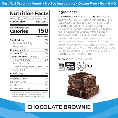 Orgain Barras Proteicas Veganas Orgánicas - Chocolate - 2x12 miniatura 3