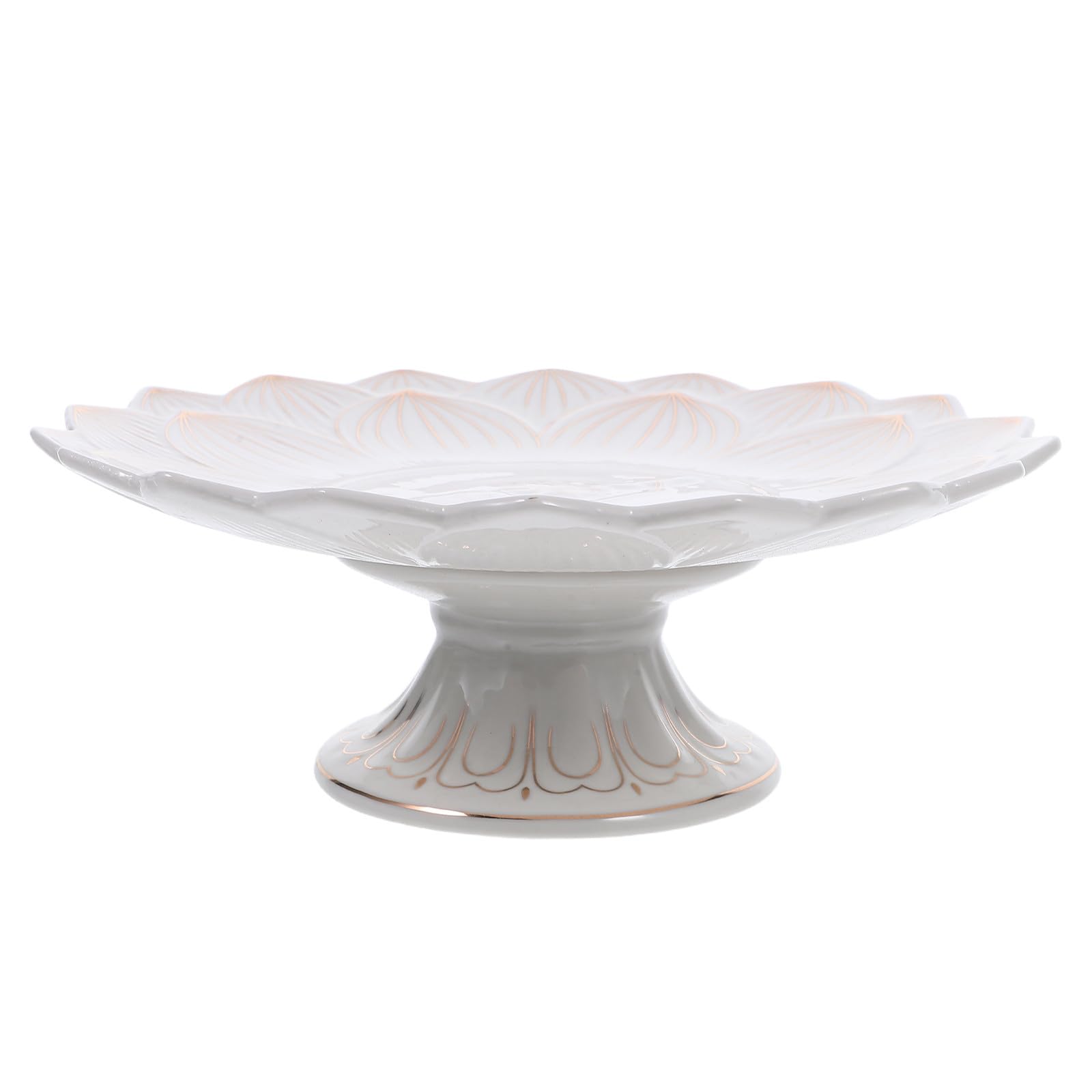 Bol d'offrandes bouddhiste blanc coupelle sur pied et assiette pour fruits