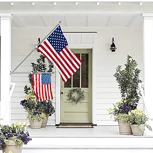 Zmtech Flag Pole - Upgraded Bracket, 6 Ft Stainless Steel Flag Poles For Outside House, Residential Or Commerical, Tangle Free Flag Pole Kit For American Flag (Without Flag, Silver) #TOP6