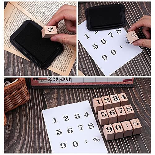Dizdkizd 12 Pieces Wooden Rubber Stamps, Number 0-9 Decorative Multipurpose Wood Mounted Rubber Stamp Set For Diy Craft, Letters Diary And Craft Scrapbooking #TOP2