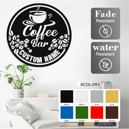 Image of Personalized Coffee Bar Metal Sign, Custom Coffee Signs, Custom Coffee Name Signs for Cafe Station, Coffee Wall Art Decor for Kitchen, Cafe Shop Decor, Cafe Lover Gift