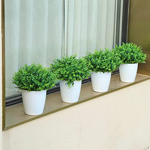 Momkids 4 Bundles Artificial Plants Flowers Outdoor Fake Boxwood For Decoration Never Fade Uv Resistant Greenery Bushes For Home Balcony Patio Garden Farmhouse Decor #TOP4