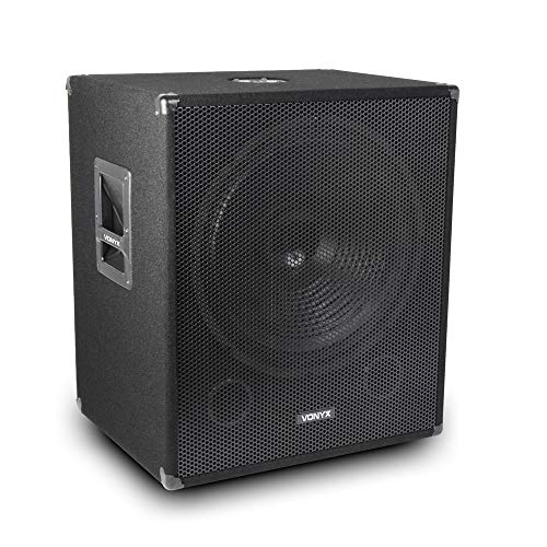 VONYX 18 Passive Subwoofer Speaker 1000W Deep Low Bass with Built-in Low-Pass Filter - Ideal for DJ, Disco, Club, Home Studio & Live Event Use