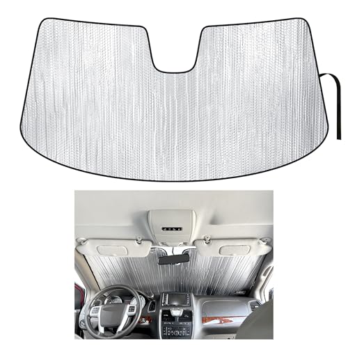 YelloPro Custom Fit Automotive Reflective Front Windshield Sunshade Accessories for 2008 2009 2010 2011 2012 2013 2014 2015 2016 2017 2018 Chrysler Town & Country Minivan, Limited, Touring, Touring-L