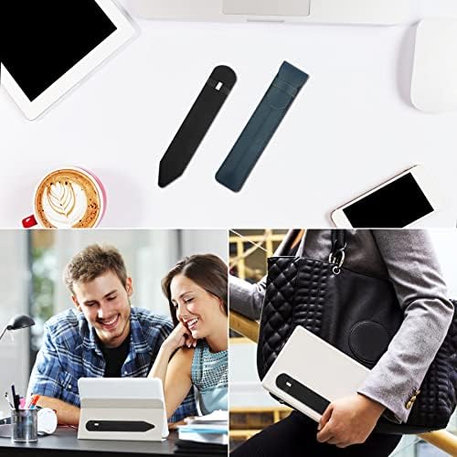 HoYiXi Elastic Pencil Holder Sticker Stylus Sleeve Case Fit for Touch Pen iPad Pencil (1st and 2nd Gen) iPad Pro 11/Mini 6/Samsung Pen/Kindle Scribe Pen/Kobo Stylus/Remarkable 2 Pen, black (2 Piece)