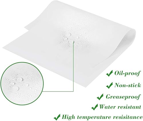 Miniatura 2 de 100 hojas de papel pergamino de 12 x 16 pulgadas, papel pergamino precortado para hornear, hornear pergamino para cocinar, parrilla, vapor, bandeja