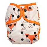 One Size Cloth Diaper Cover Snap With Double Gusset (Baby Fox)