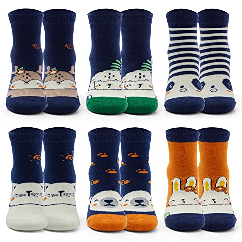 Boys Wool Socks Kids Winter Warm Socks Thermal Crew Socks for Boys 6 Pairs