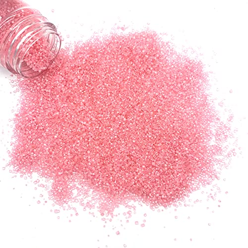 Edible Pink Sanding Sugar Sprinkles Cupcake Cake Toppers, Celebrations Candy Pearls Shaker Jar Wedding Party Cake Dessert Food Decoration Supplies 3.2oz(pink)