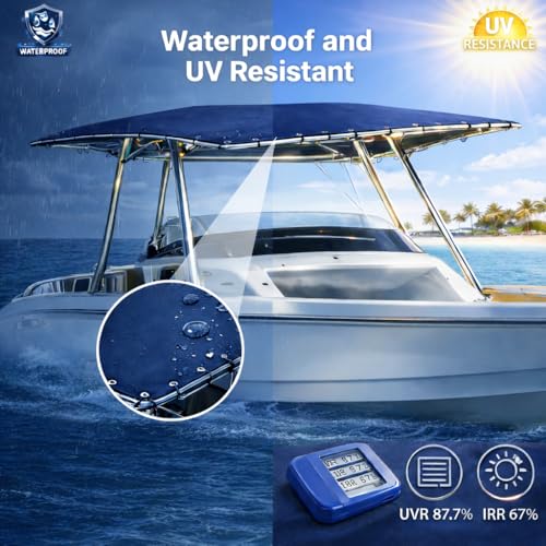 1200D T Top Canvas Replacement, Fits Center Console 82" x 58", Navy Blue by Eapoch - Image 4