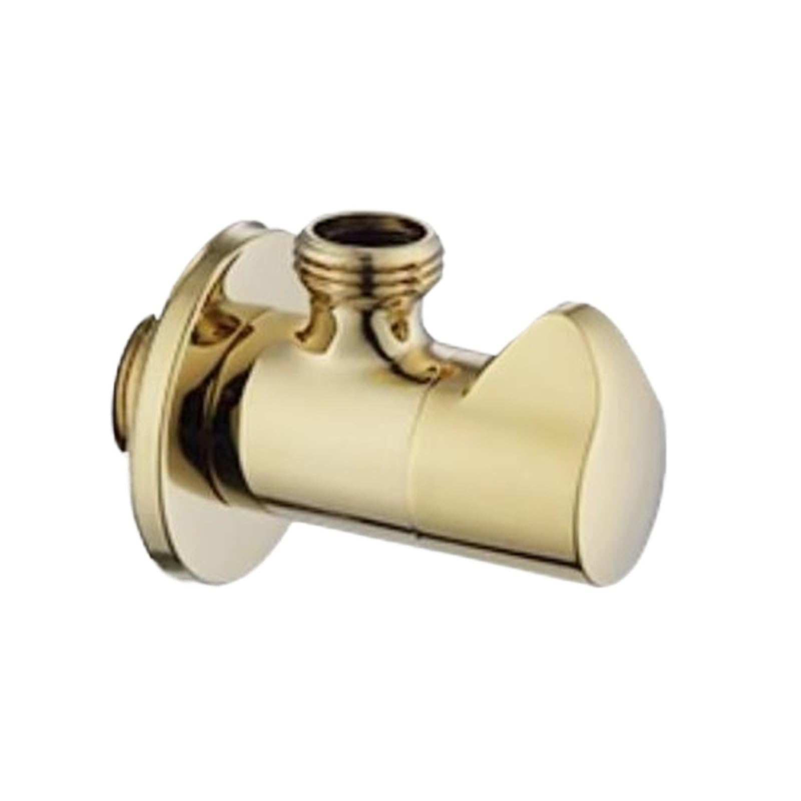 Bvhisehp Shiny Gold Multi-Color Solid Brass G1/2 Water Stop Valve Single Double Angle For Bathroom Kitchen Toilet(Shiny Gold)