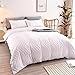 Housse de Couette Broderie 220X240 cm avec 2 Taies d'oreiller 65X65cm-Parure de Lit 2 Personnes, 3 PièCes en BrosséE Douce, Ensemble de Shabby Chic Boho literie Ensemble de Literie LéGer et Durable
