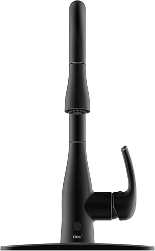 Miniatura 1 de Bio Bidet by Bemis FLOW - Grifo de cocina con pulverizador desplegable de un solo mango activado por movimiento, negro mate