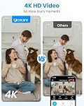 Mini Caméra, 4K Numéro WiFi Caméras de surveillance pour la sécurité de la maison/du bébé WiFi, Caméra intérieure sans fil avec montage magnétique, détection de mouvement, vision nocturne, noir foncé