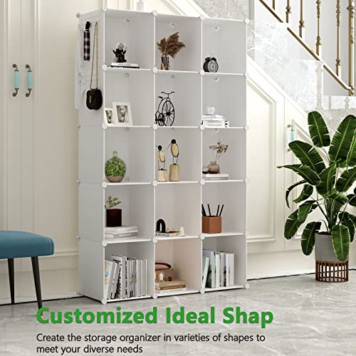 Miniatura 6 de C Ahome C Hogar Organizador De Almacenamiento En Cubos, Unidades De Estantes De 16 Cubos, Armario, Ideal Para Dormitorio, Sala De Estar, Oficina, 48.4 L X 12.4 W X 48.4 H Milky Upcs16m