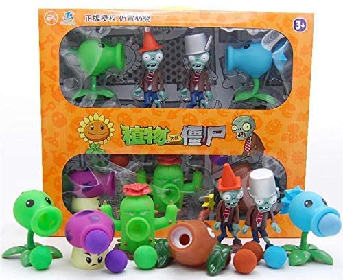 Plants Vs Zombies Gift Box: Buckethead Zombie,Conehead Zombie, Repeater, Cactus,Snow Pea,Coconut Cannon,Fume-shroom