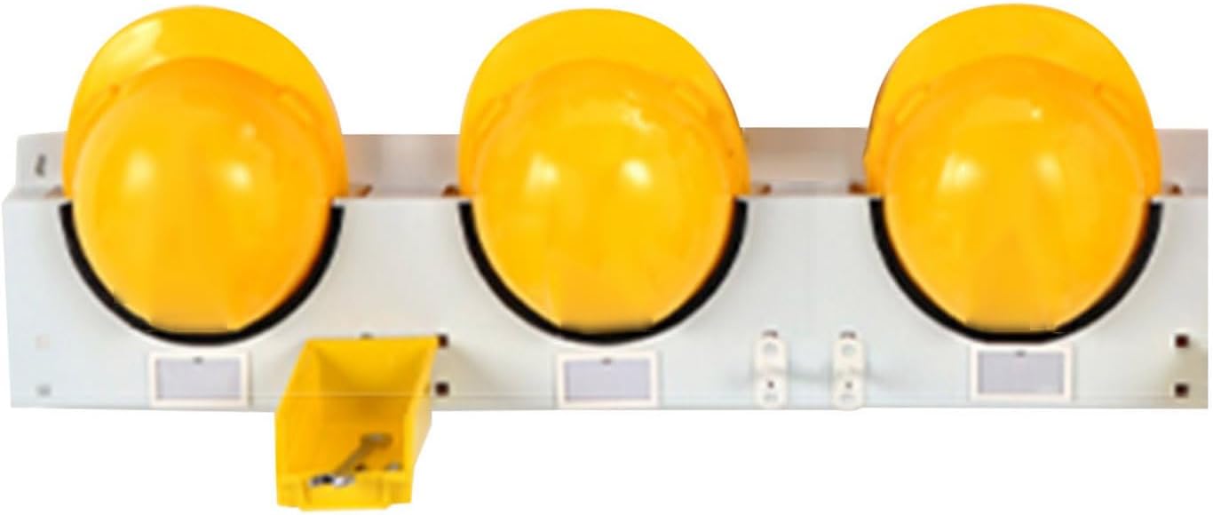 Hard hat Rack, Workshop Construction site Wall Hanging Safety Helmet Storage Hanger Combination Shelf, Heavy-Duty Steel Construction Helmet Holder Organizer MetSilvery 5 grids